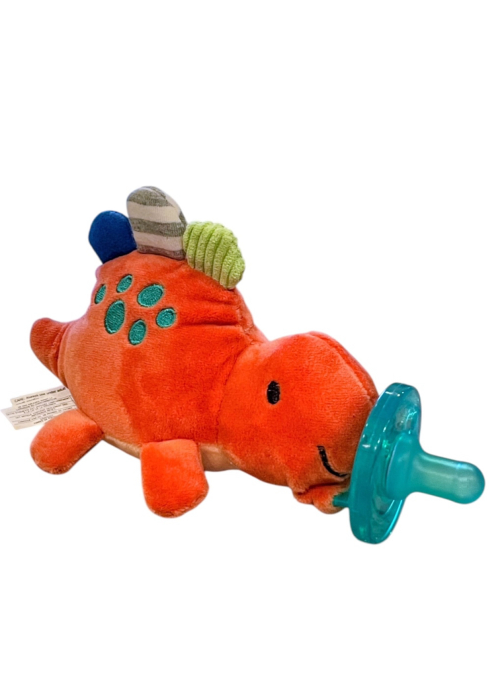 WubbaNub Mary Meyer Pebblesaurus Dinosaur Pacifier Plush Stuffed Animal Toy